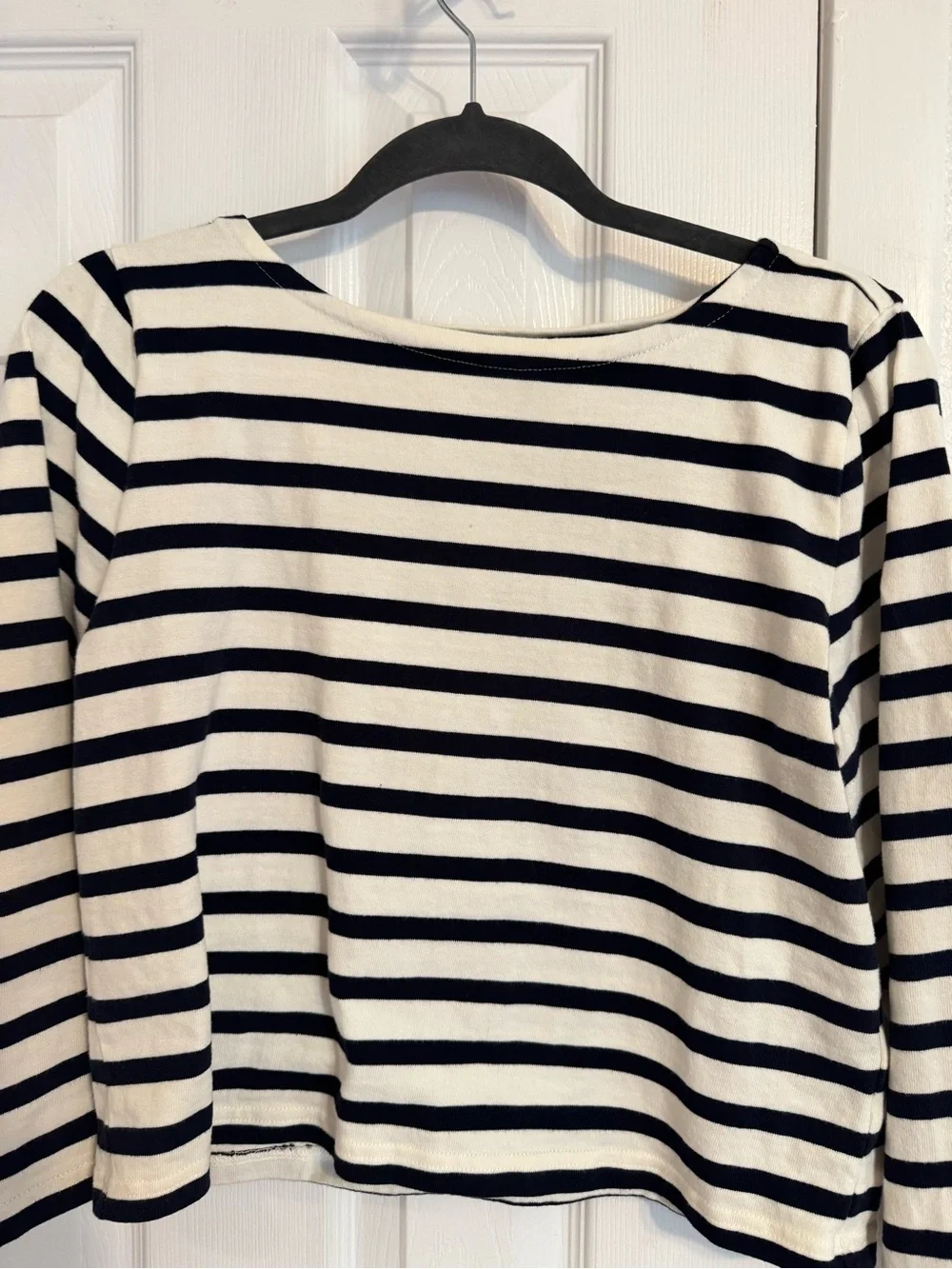 J. Crew Navy and White Striped Boatneck Tunic